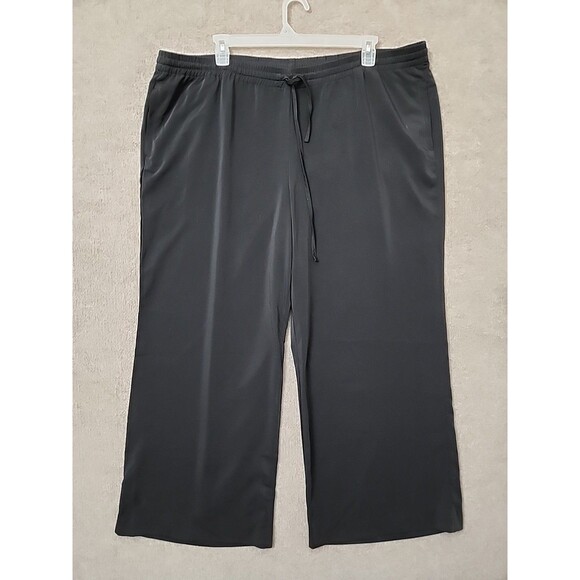 Lane Bryant Wide Leg Pants Womens 22 24 Black Lightweight Pull On Stretch NEW - Picture 1 of 7